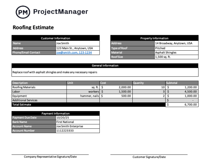 Commercial roofing estimate online